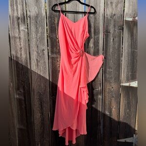 American Vintage Asymmetrical Pink Wedding Guest Prom Party Dress